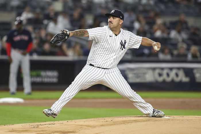 New York Yankees SP Nestor Cortes pitching at Yankee Stadium